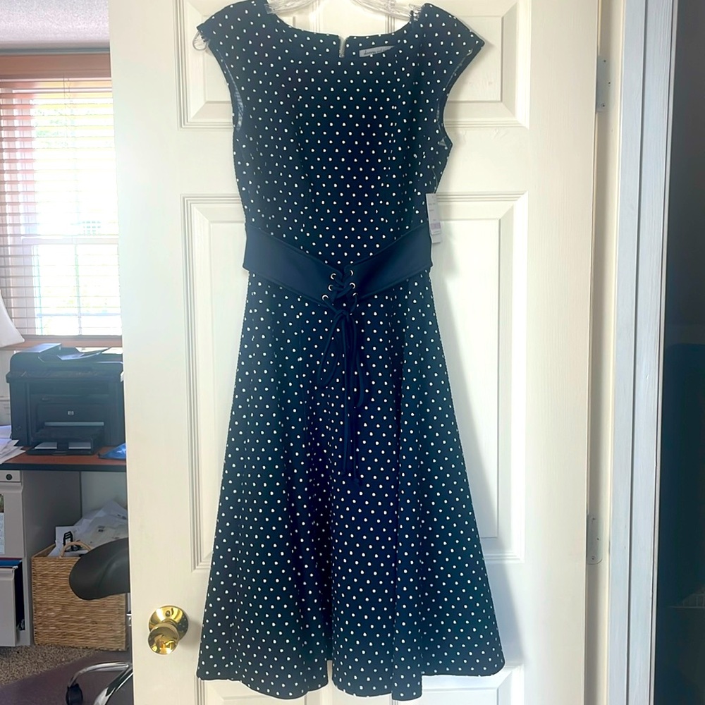 NWT Danny and Nicole A line polka dot dress